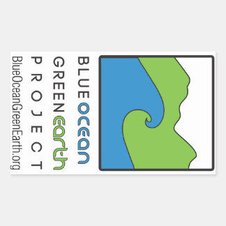 Blue Ocean Green Earth Project Rectangle Sticker