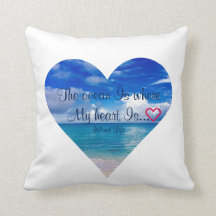 Blue Ocean | Heart | Throw Pillow