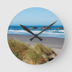 Blue ocean landscape in summer round clock