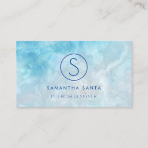 Blue Ocean Marbled Business Card