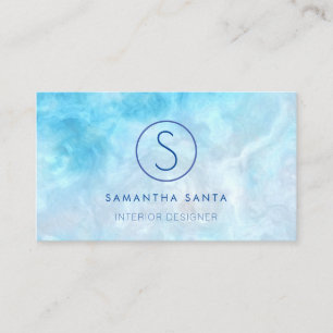 Blue Ocean Marbled Business Card