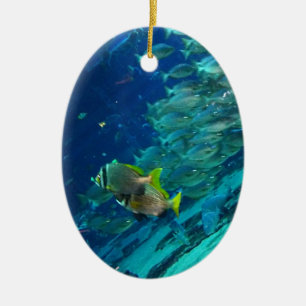 Blue Ocean Marine School of Fish  Ceramic Tree Decoration