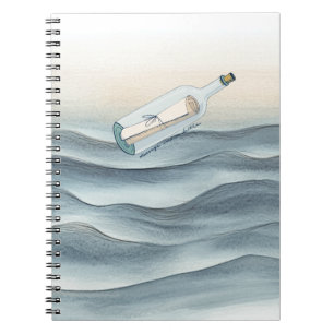 Blue Ocean Message in a Bottle Notebook
