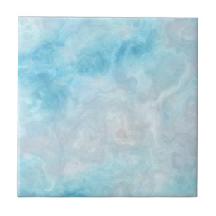 Blue Ocean Monogram Abstract Art Tile
