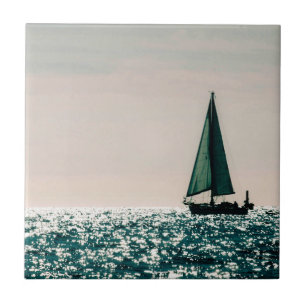 Blue Ocean Nautical Photographic Tile