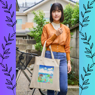 Blue Ocean Octopus Deep Sea Dreams Large Tote Bag