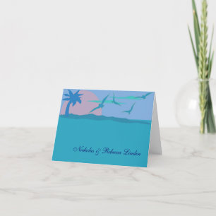 Blue Ocean Paradise Theme Thank You Card