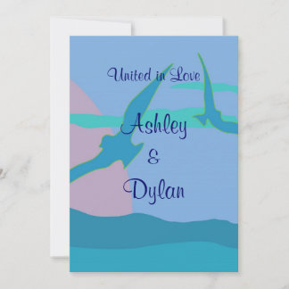 Blue Ocean Paradise Theme Wedding Invitation
