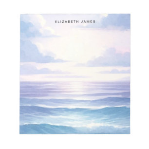 Blue Ocean Pastel Watercolor Layered Ombre  Notepad