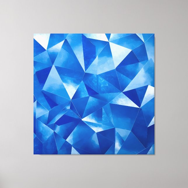 Blue Ocean Prism Polygonal Canvas Print (Front)