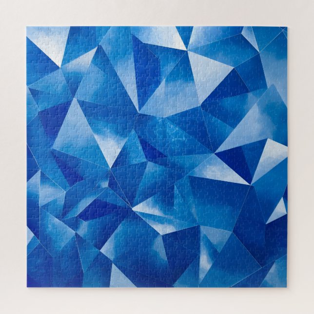 Blue Ocean Prism Polygonal Jigsaw Puzzle (Vertical)