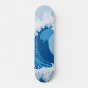 Blue Ocean Rip Curl Wave Abstract Design Skateboard