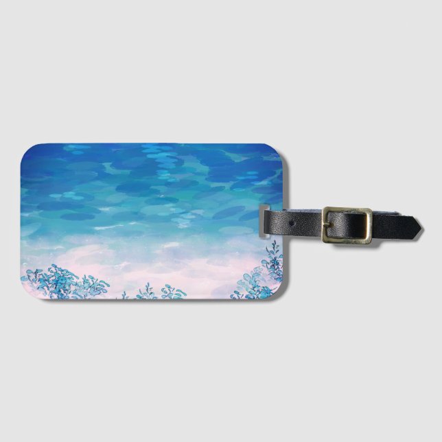 Blue Ocean Sea Beach Luggage Tag (Front Horizontal)