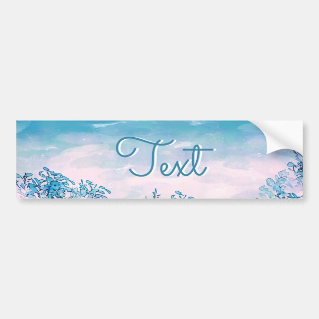 Blue Ocean Sea Beach Personalised Bumper Sticker (Front)