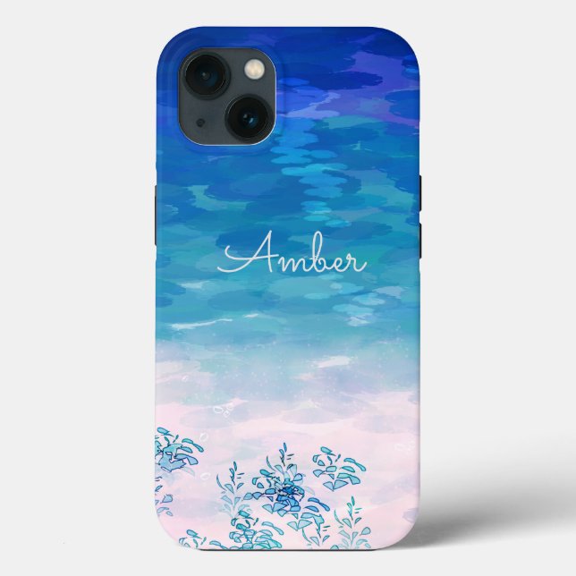 Blue Ocean Sea Beach Personalised Case-Mate iPhone Case (Back)