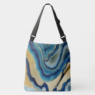 Blue Ocean Sea Sparkle Crossbody Bag