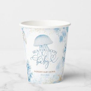 Blue Ocean Sea You Soon Summer Paper Cups