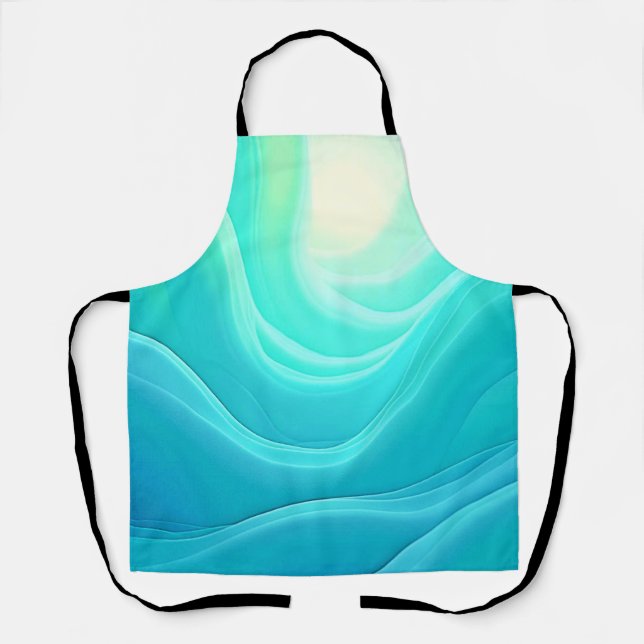 Blue Ocean Serenity Abstract Waves Design Apron (Front)