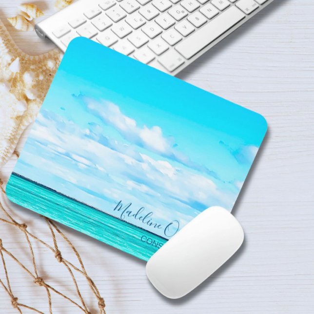  Blue Ocean Sky Vacation Vibe Personal Mouse Mat (Creator Uploaded)