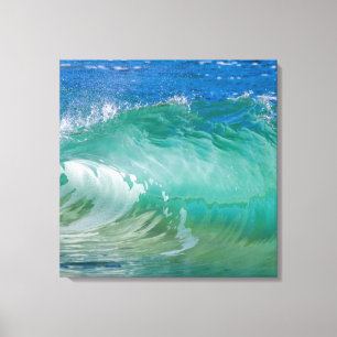 Blue Ocean Summer Beach Waves Canvas Print
