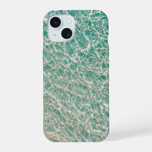 Blue Ocean Summer Beach Waves  iPhone 15 Case (Back)