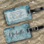 Blue Ocean Summer Beach Waves  Monogram Custom     Luggage Tag<br><div class="desc">With its eye-catching ocean imagery, this luggage tag makes it easy to spot your bags. The sturdy plastic and secure strap ensure your tag stays on your luggage no matter how far you travel. Give yourself peace of mind on your next trip and make your luggage instantly recognisable with this...</div>