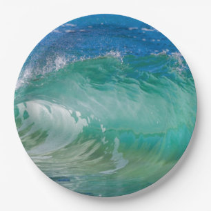 Blue Ocean Summer Beach Waves Paper Plate