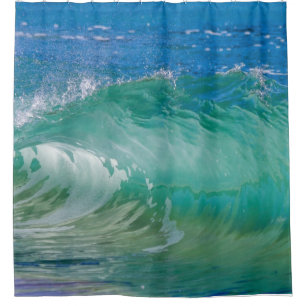 Blue Ocean Summer Beach Waves Shower Curtain