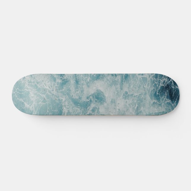 Blue Ocean Summer Beach Waves  Skateboard (Horz)