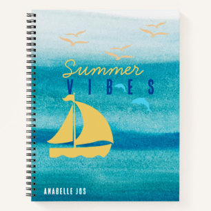Blue Ocean Summer Vibes - Customised  Notebook