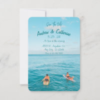 Blue ocean surfer modern wedding