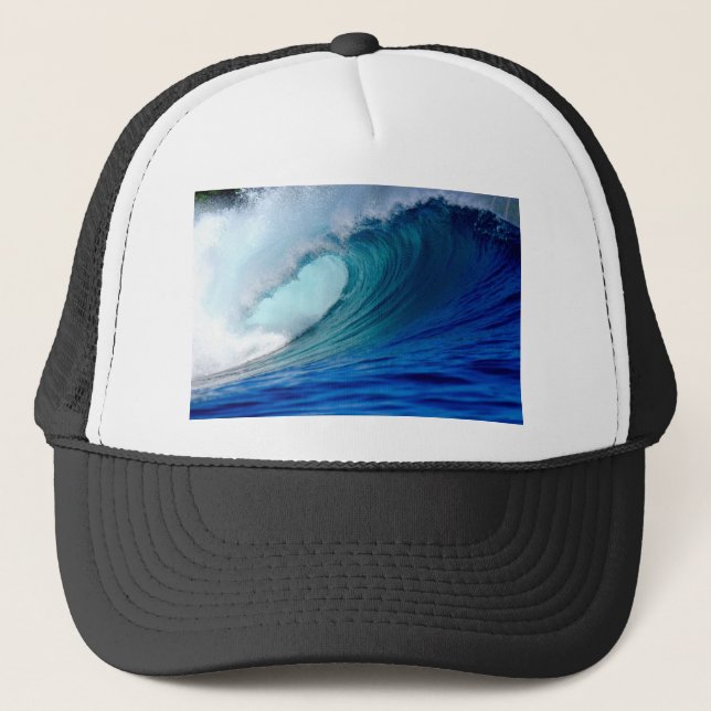 Blue ocean surfing wave trucker hat (Front)