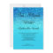 Blue ocean teal  glitter ombre elegant Bat Mitzvah