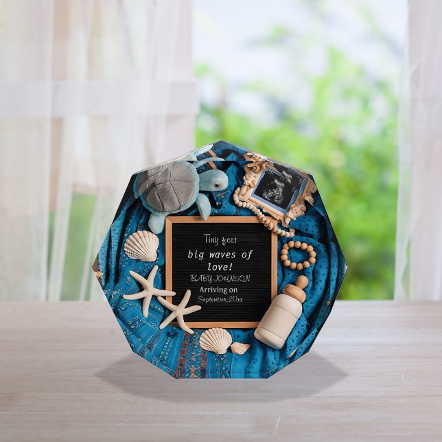 Blue Ocean-Themed Pregnancy Announcement Photo Block (Creator Uploaded)