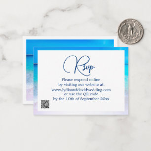 Blue Ocean Tropical Destination Wedding RSVP Card