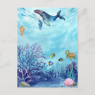 Blue Ocean under the sea  Postcard