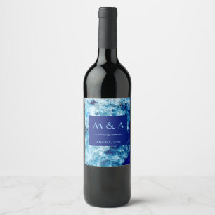 Blue Ocean Water Wedding Beverage Label