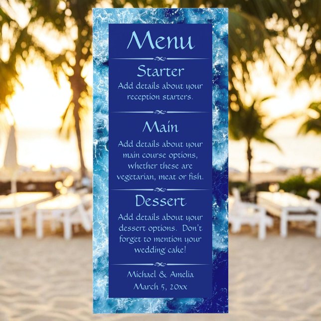 Blue Ocean Water Wedding Menu (Creator Uploaded)