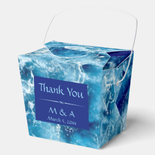 Blue Ocean Water Wedding Take Out Favour Box