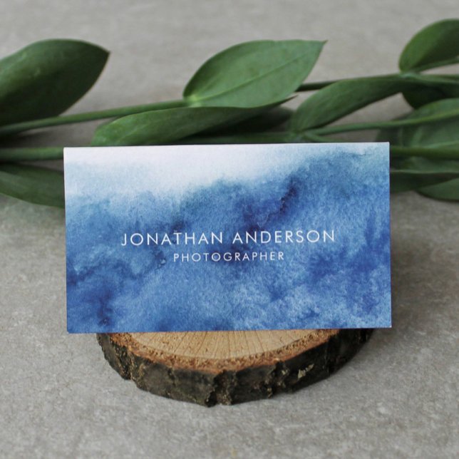 Blue Ocean-Watercolor Abstract Professional  Business Card (Creator Uploaded)