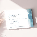 Blue Ocean Watercolor Wedding RSVP Card<br><div class="desc">Blue Ocean Watercolor Wedding RSVP Card</div>