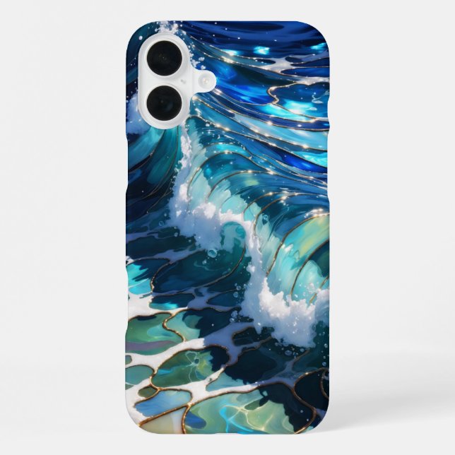 Blue Ocean Wave Aesthetic Phone Case (Back)