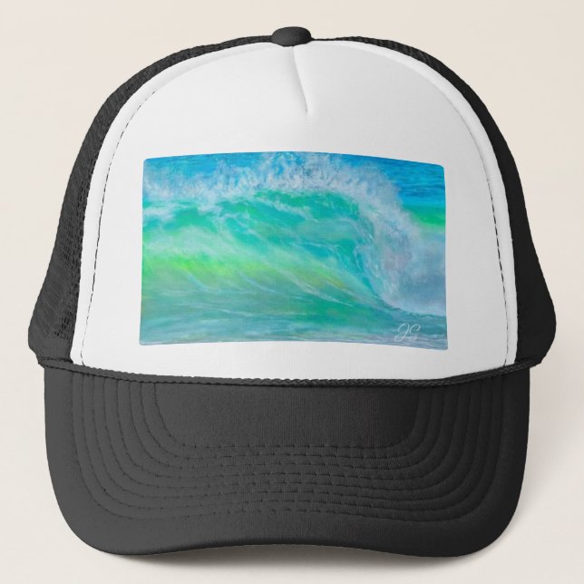 Blue Ocean Wave Surf Trucker Hat (Front)