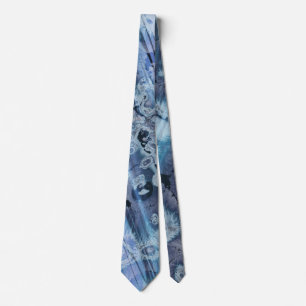 Blue ocean wave textures tie