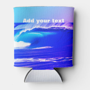 Blue ocean waves add your text pink water ai art can cooler