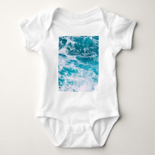 Blue Ocean Waves Baby Bodysuit
