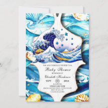 Blue Ocean Waves Baby Shower