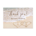 Blue Ocean Waves Beach Wedding Thank You Card
