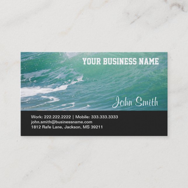 Blue Ocean Waves business card (Front)