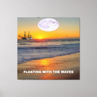 Blue ocean waves canvas print